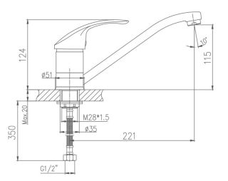 Смеситель для кухни Haiba HB4921 хром
